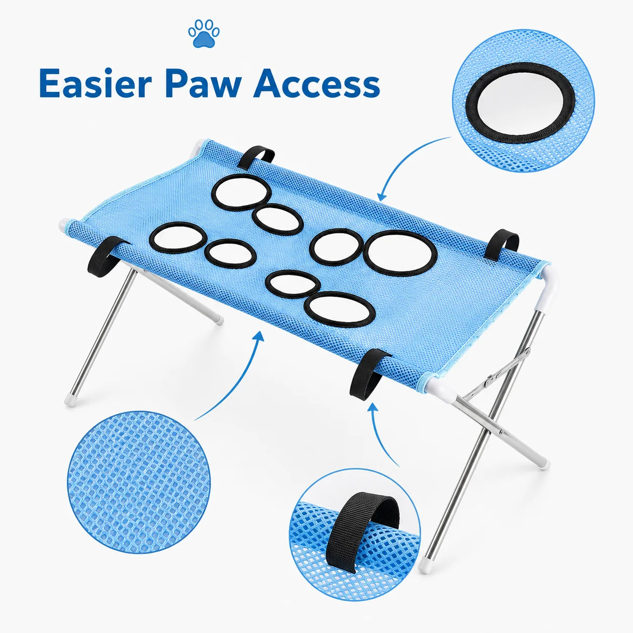 PawEase Foldable Pet Grooming Hammock Stand