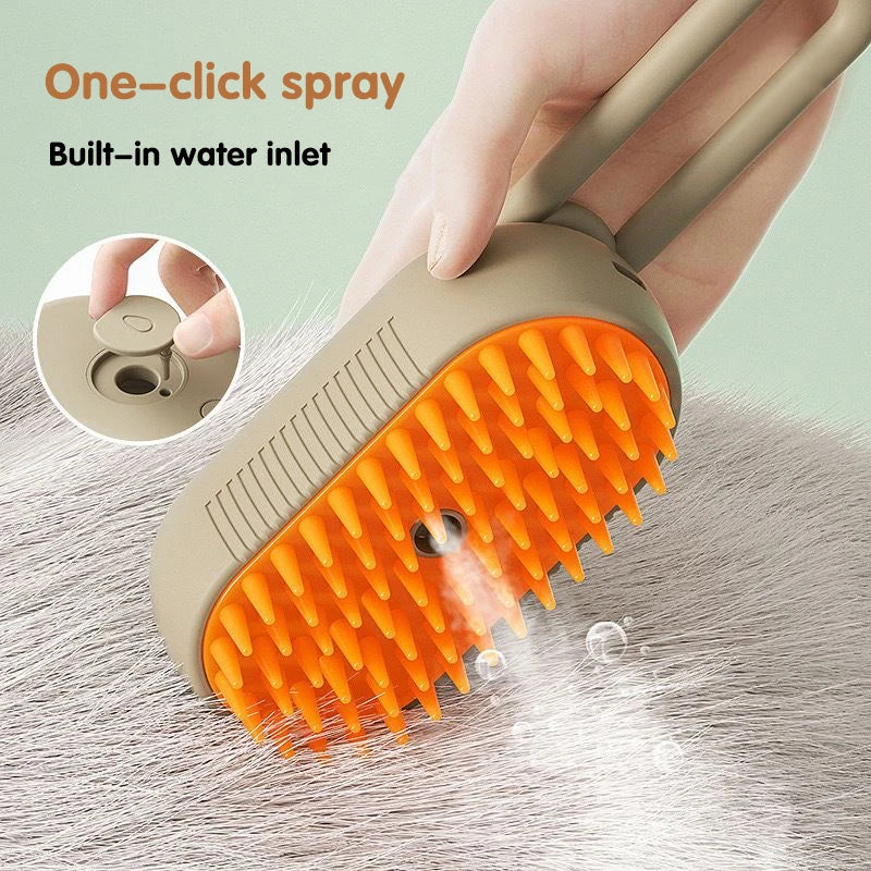 3-in-1 Steam Grooming Brush for Cats & Dogs