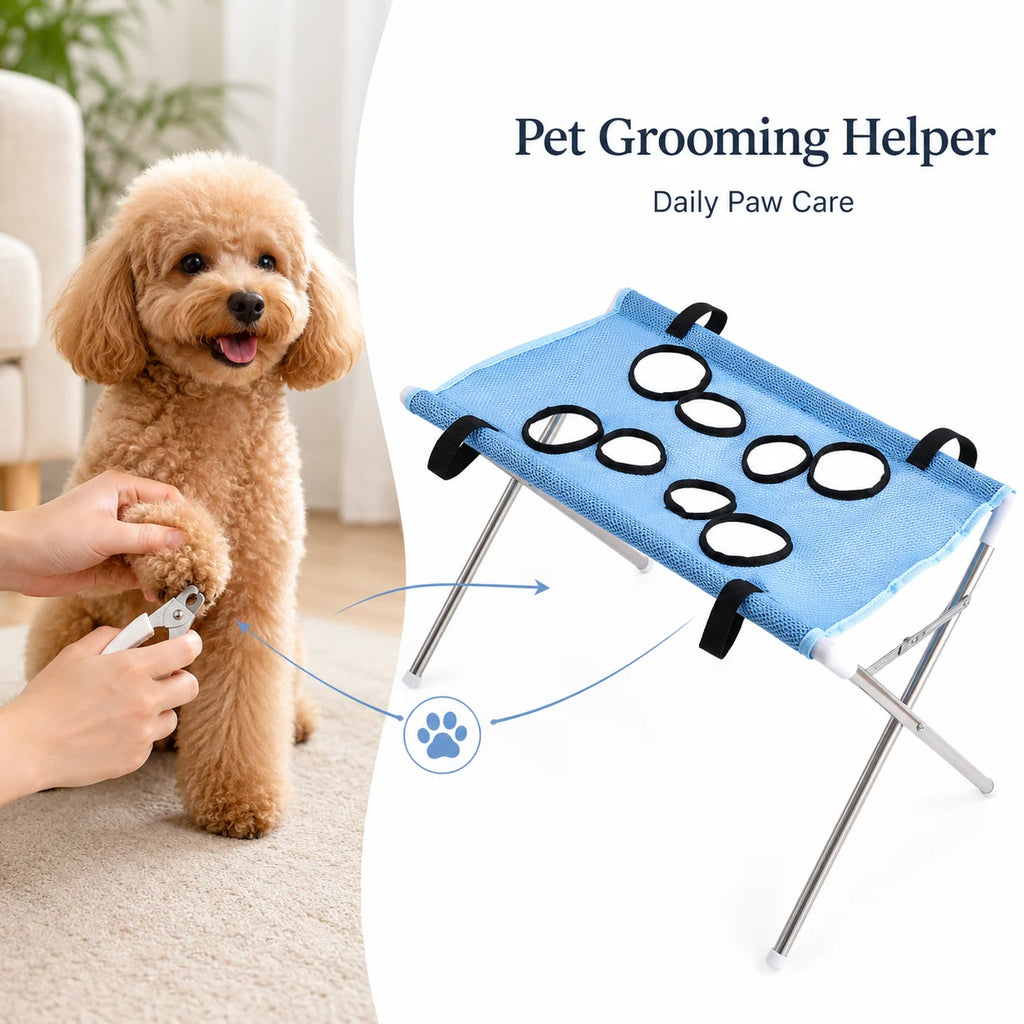 PawEase Foldable Pet Grooming Hammock Stand