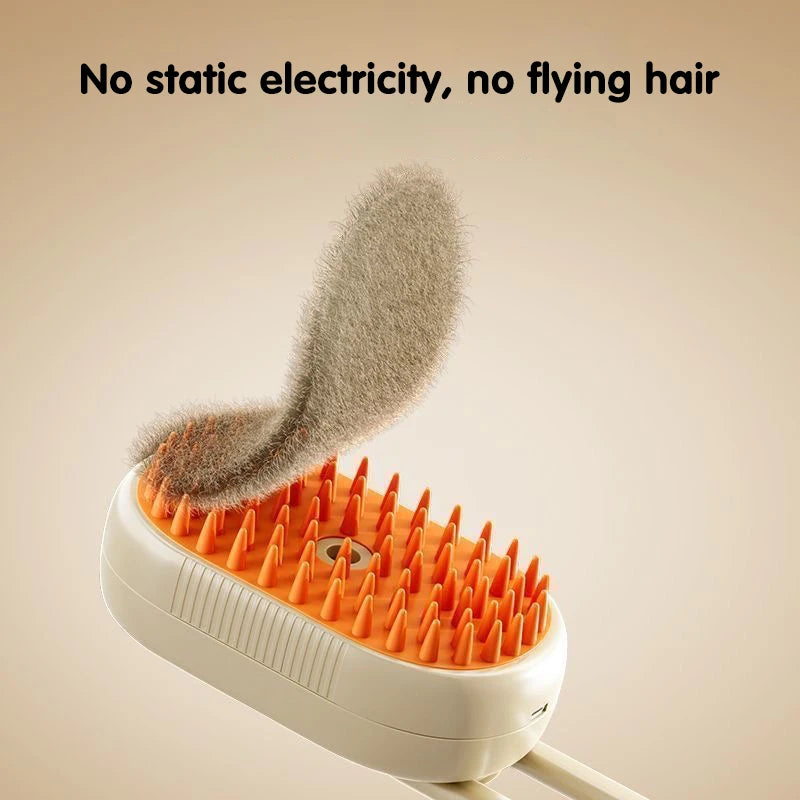 3-in-1 Steam Grooming Brush for Cats & Dogs