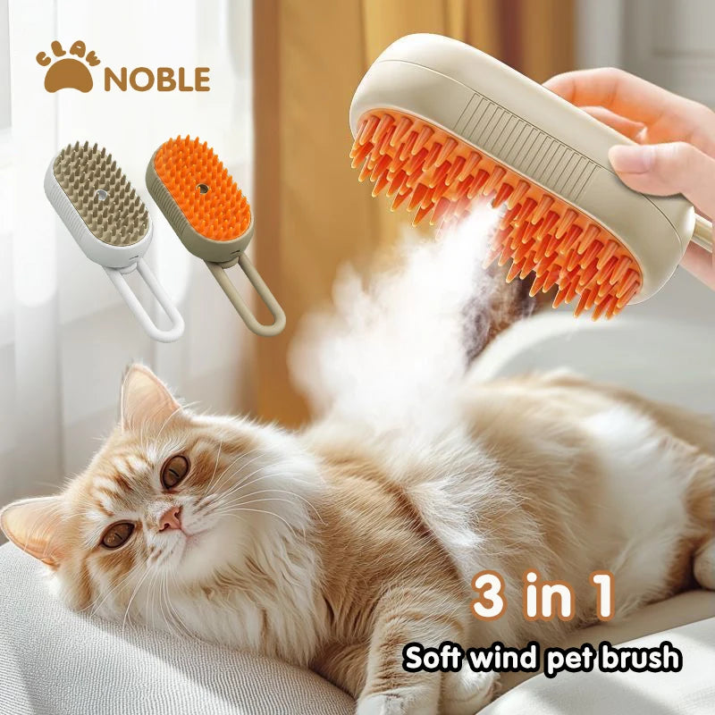3-in-1 Steam Grooming Brush for Cats & Dogs