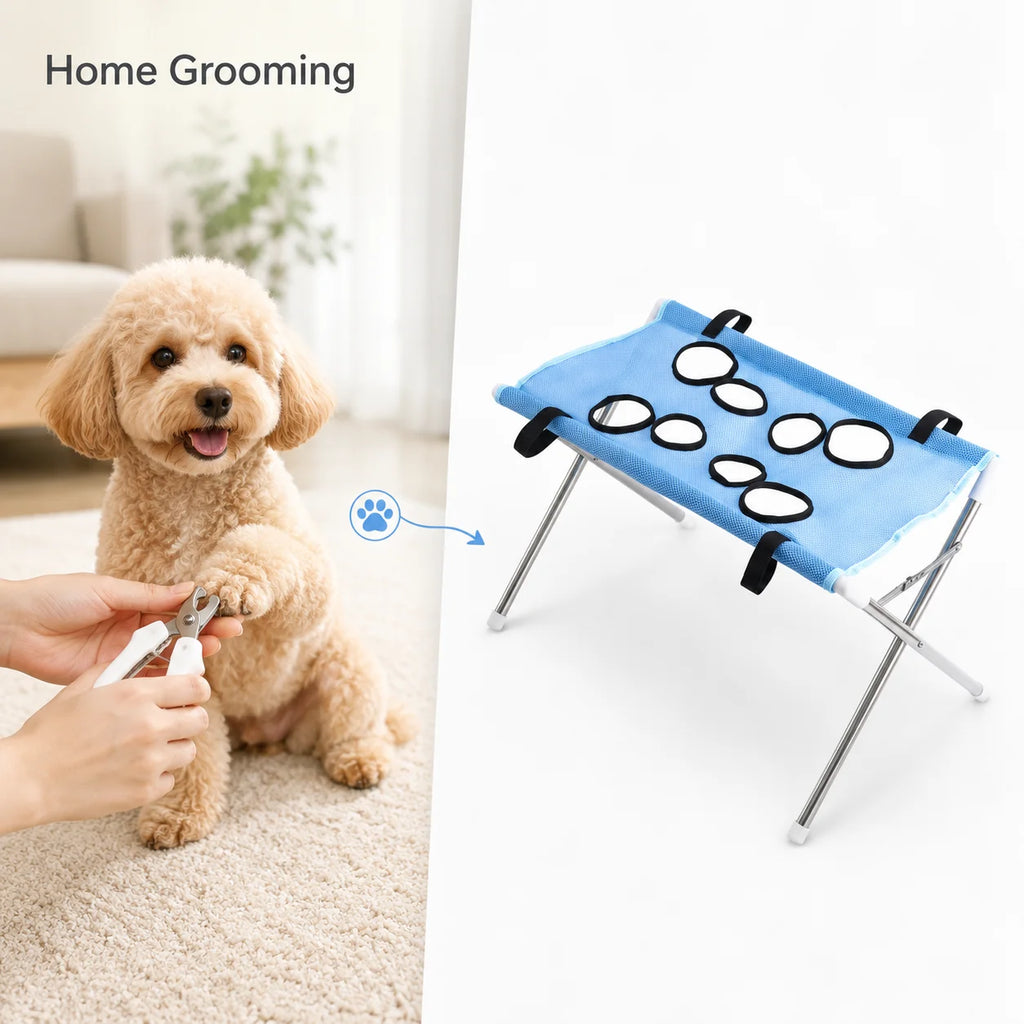 PawEase Foldable Pet Grooming Hammock Stand