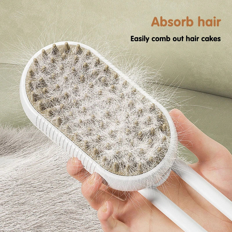 3-in-1 Steam Grooming Brush for Cats & Dogs